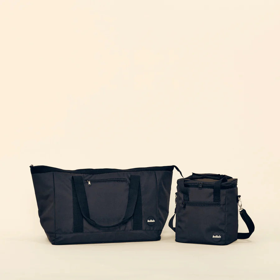 Black beach back and cooler bag