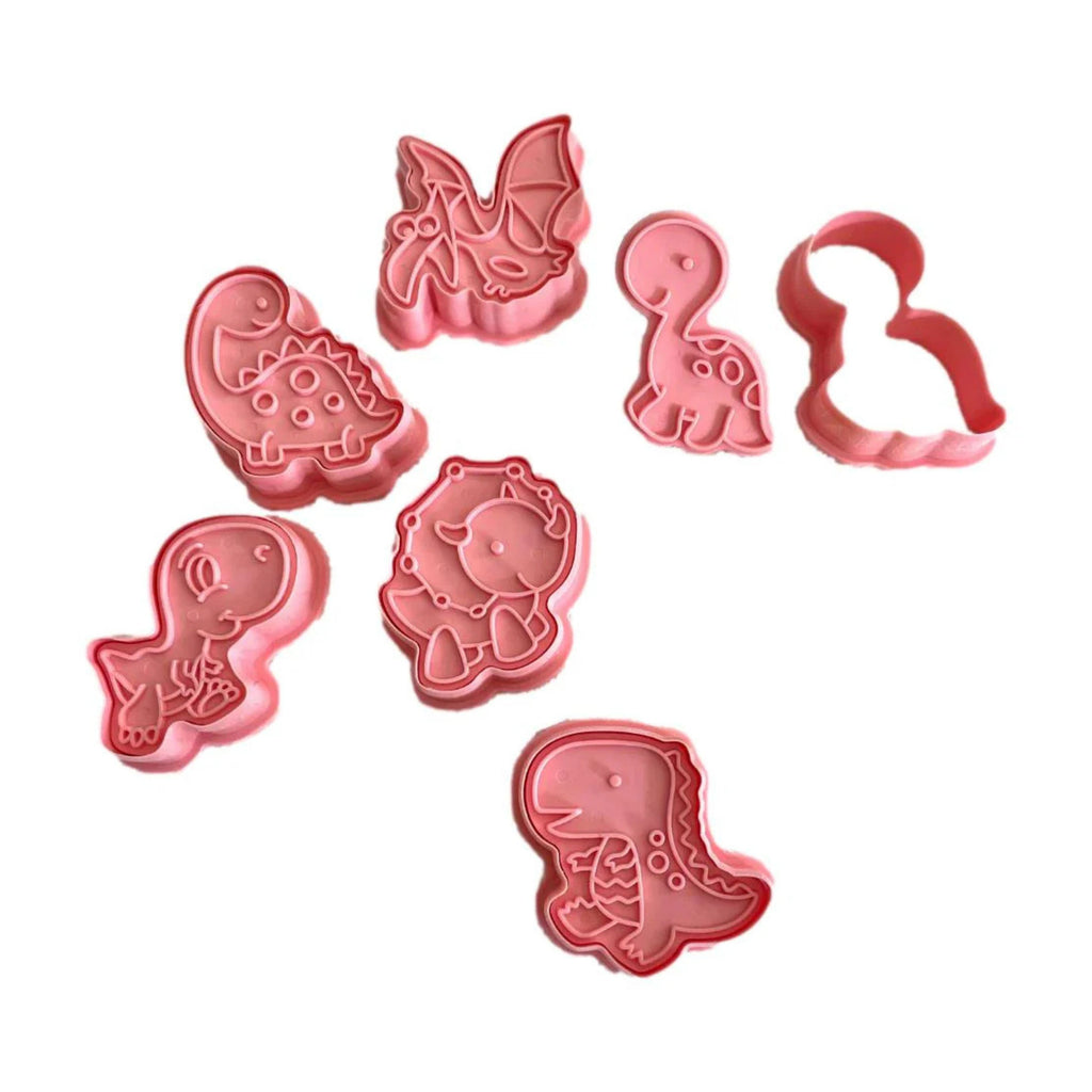 Wild Dough - Stamper & Cutter Set - Dinosaurs shapes  in pink