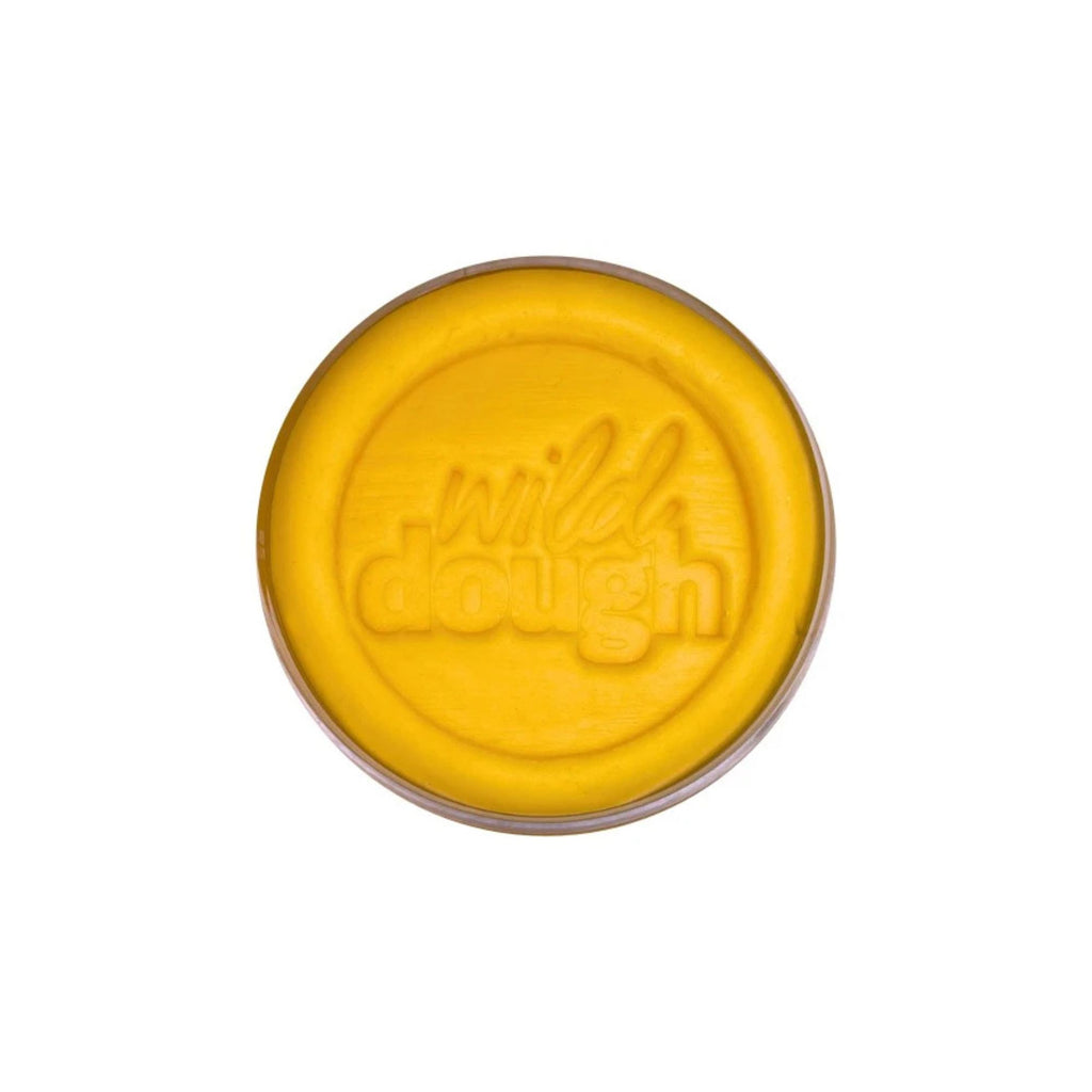 Wild Dough - Scented Playdough Pottle in Buttercup Gold. Round pot with logo printed in the dough