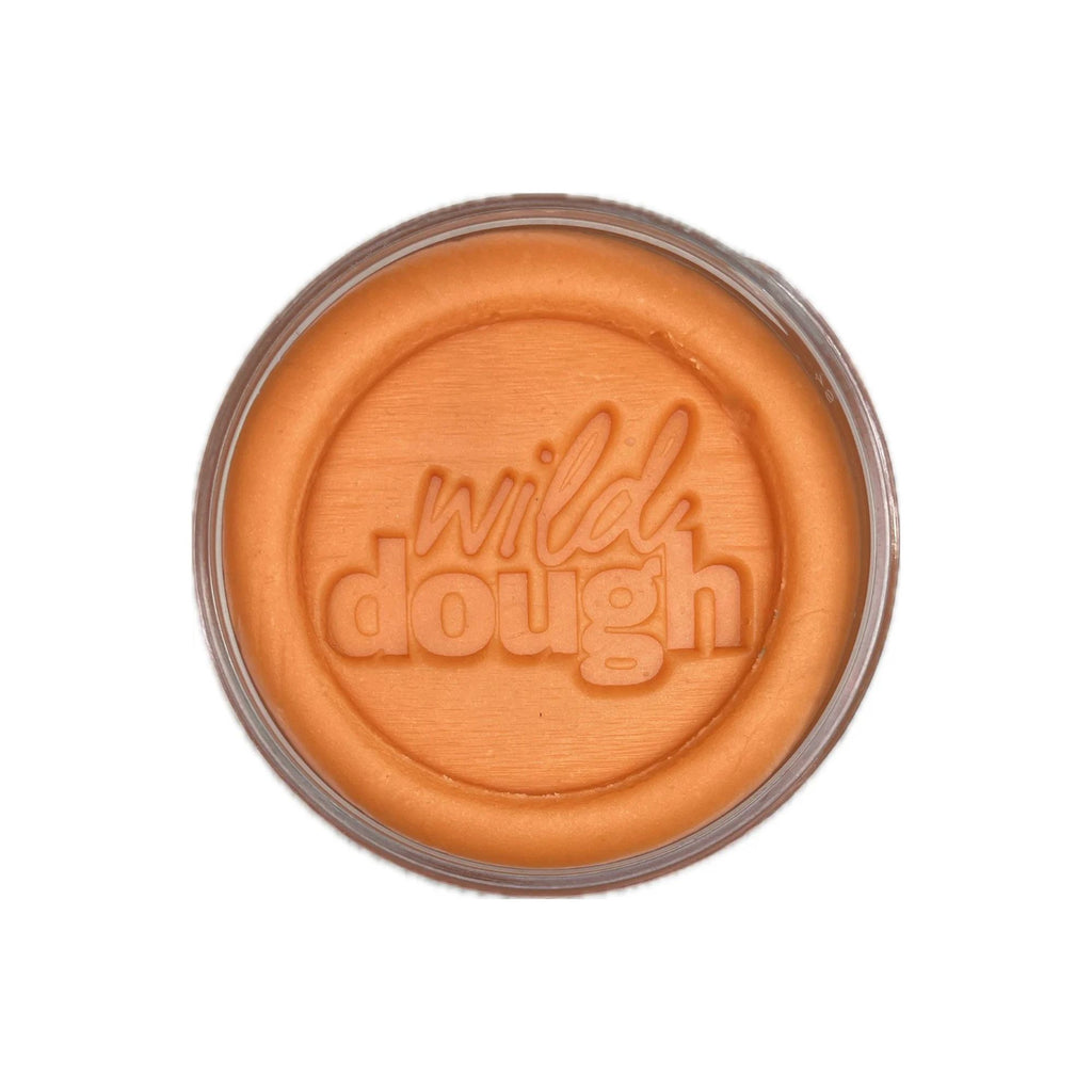 Wild Dough - Scented Playdough Pottle in Sunset Orange. Round jar with logo printed in the dough