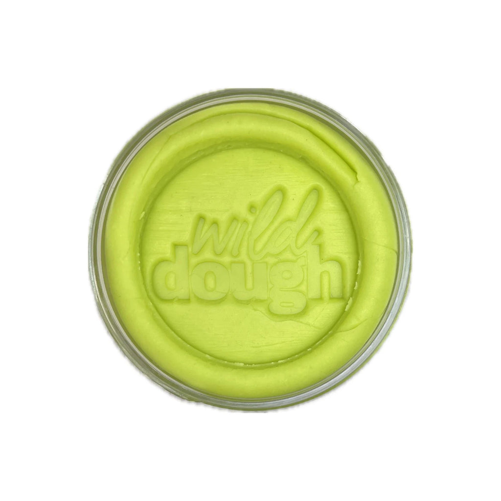 Wild Dough - Scented Playdough Pottle in Lilypad Lime. Round jar with logo printed in the dough