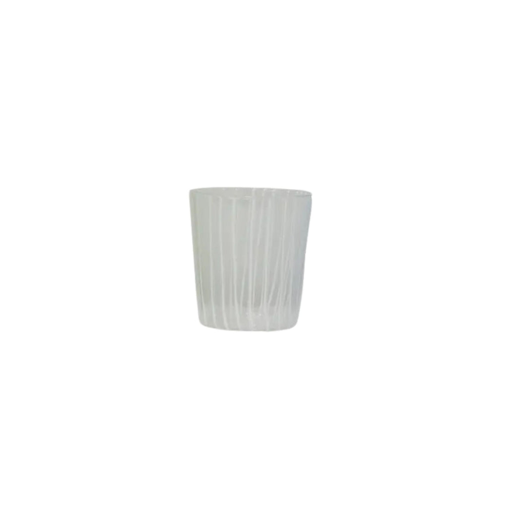 White striped tumbler glass