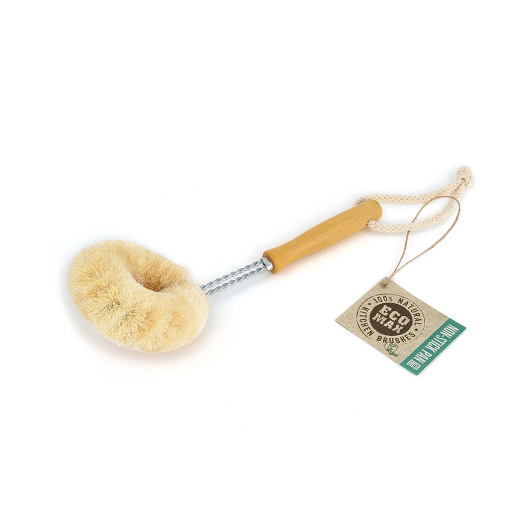 Natural fibre dish scrubbing brush