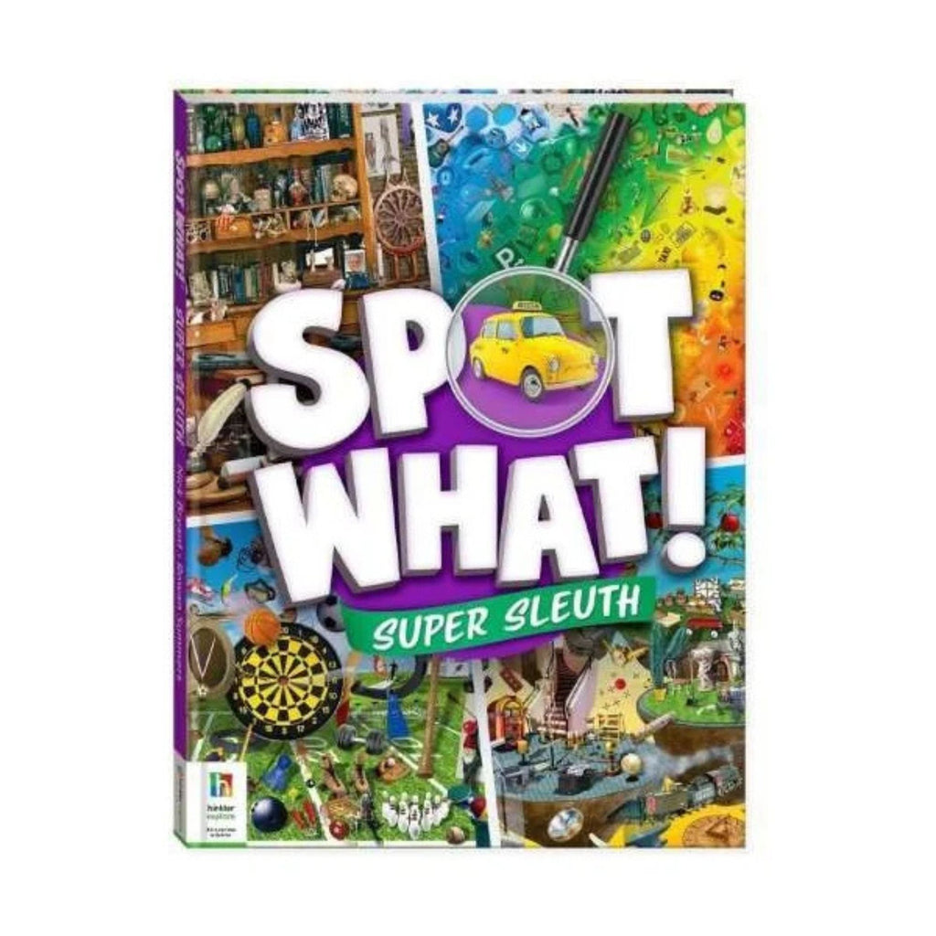 Spot What - Super Sleuth book with four scenes on the cover and a magnifying glass