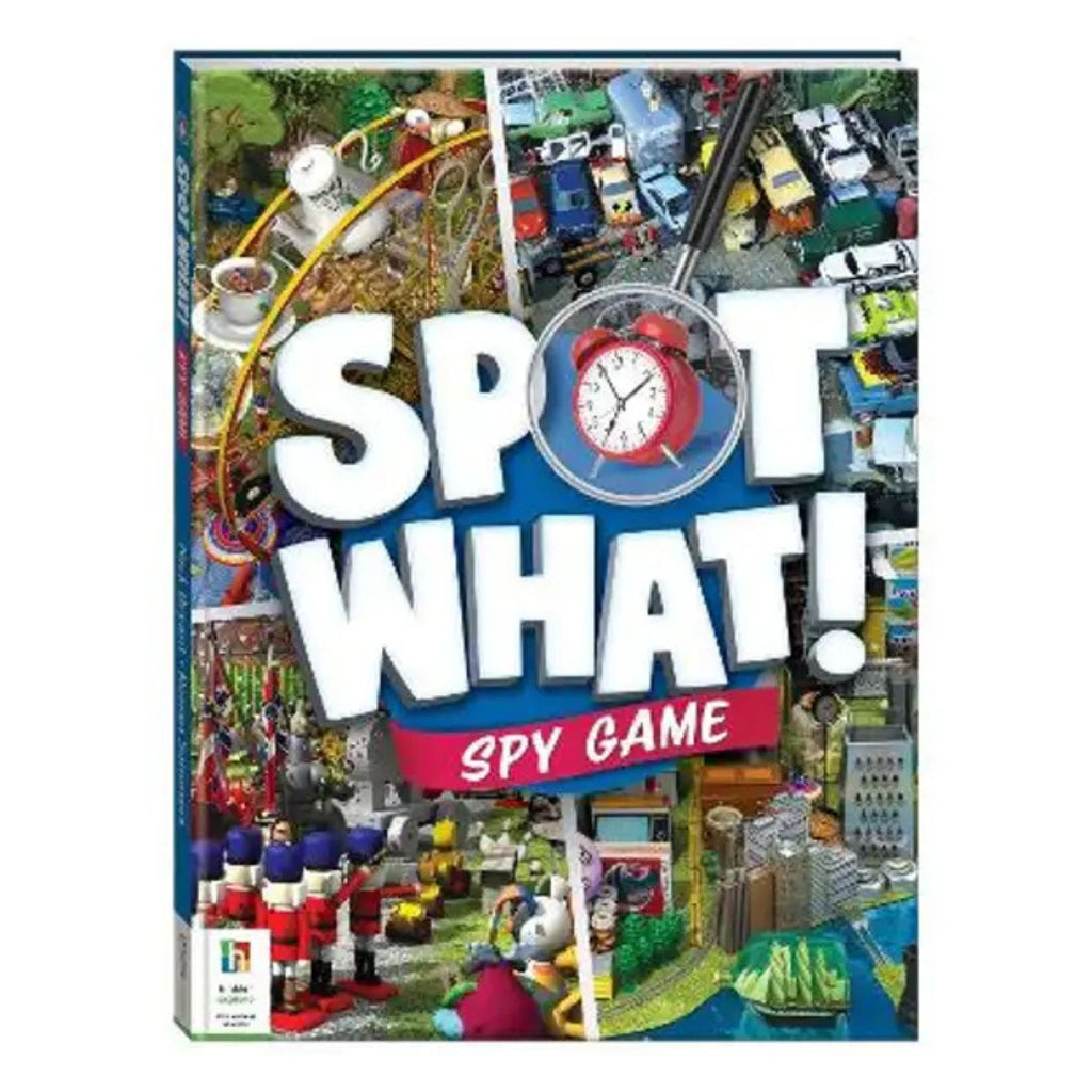 Spot What - Spy Game book with four scenes on the cover and a magnifying glass