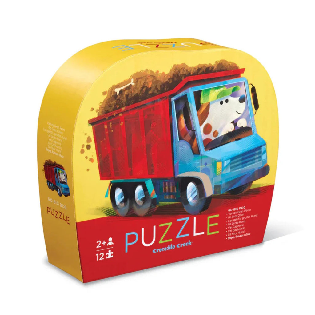 Crocodile Creek - Mini Puzzle - Go Big Dog. Box features a dog driving a truck