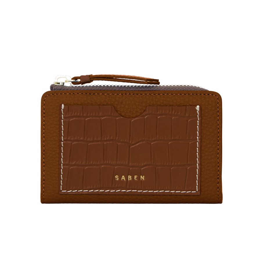 Saben - Wednesday Wallet - Tan + Croc + White Stitch – The Country Providore