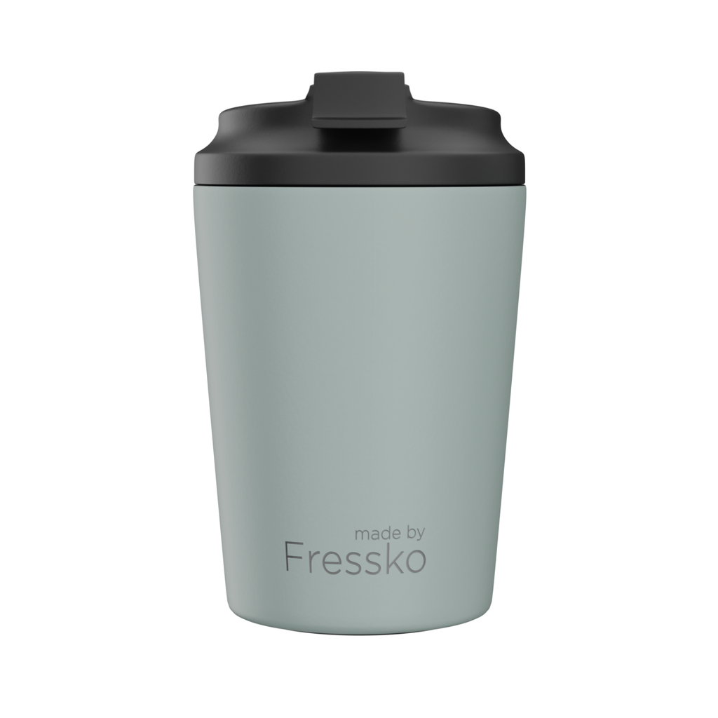 Fressko reusable cup in sage with a black lid