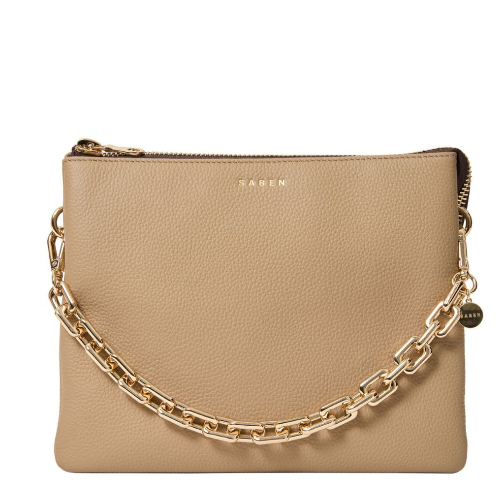 Saben - Matilda Crossbody - Tea + Chunky Chain detailing handbag