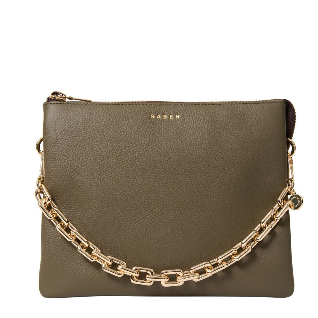 Saben - Matilda Crossbody - Rosemary + Chunky Chain detailing handbag