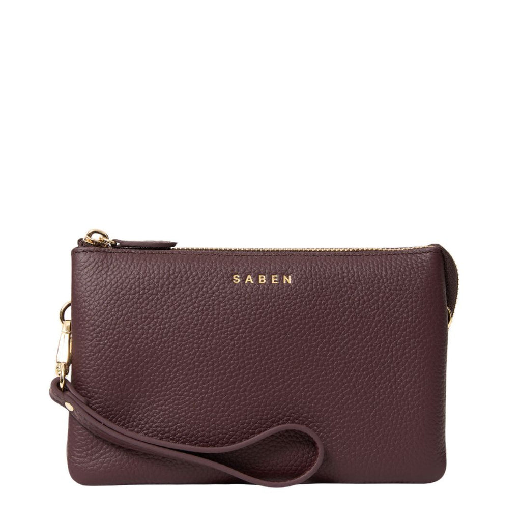 Saben - Tilly Crossbody - Merlot coloured leather handbag