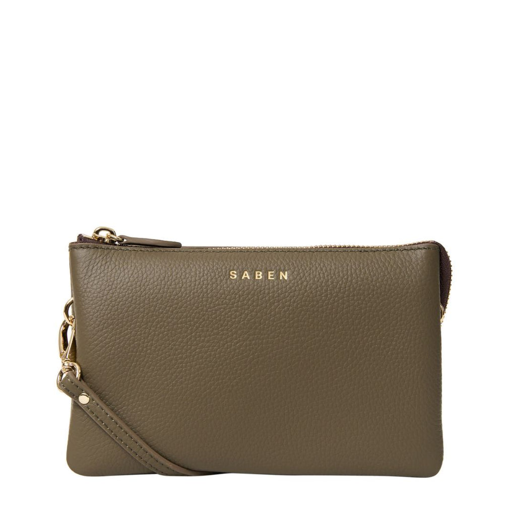 Saben - Tilly Crossbody - Rosemary green coloured leather handbag