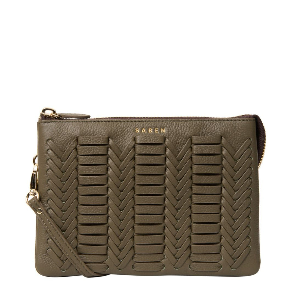 Saben - Tilly’s Big Sis - Rosemary Chevron textured leather handbag with strap