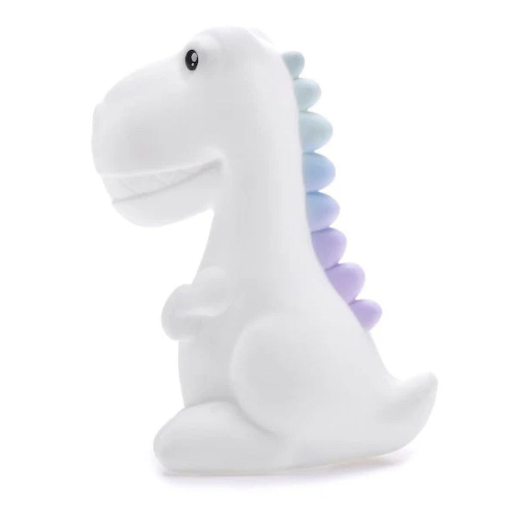 Children's white dinosaur nightlight with blue and purple spikes