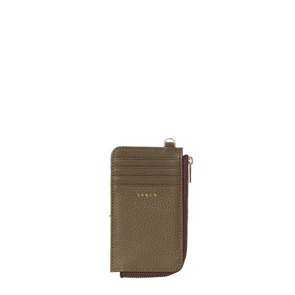 Saben - Winona Cardholder - Rosemary coloured small wallet with card slots and zip