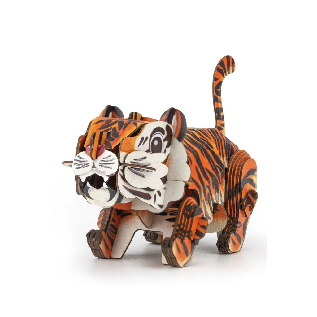 Toy 3D puzzle of a roaring tiger