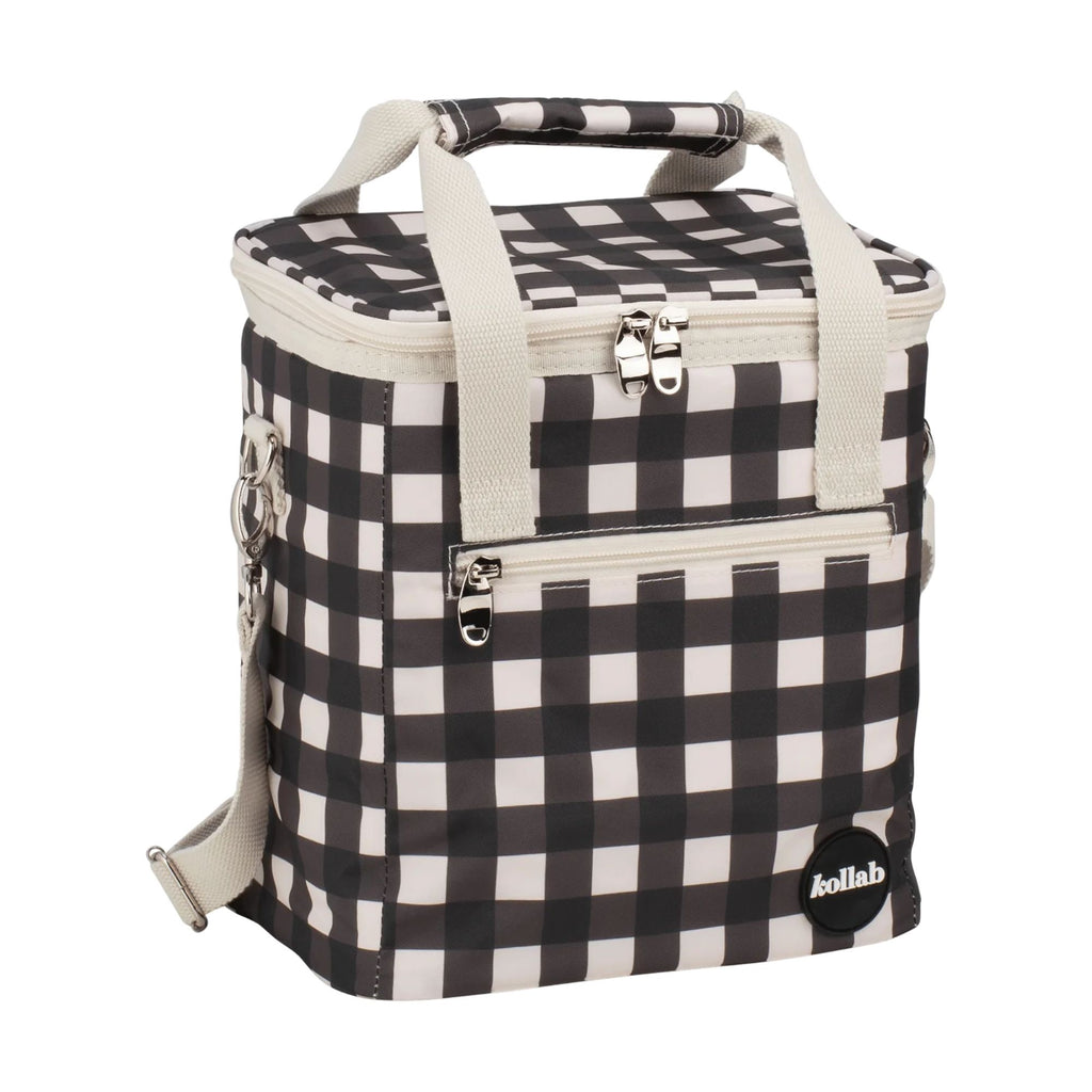 Black and white checkered cooler bag