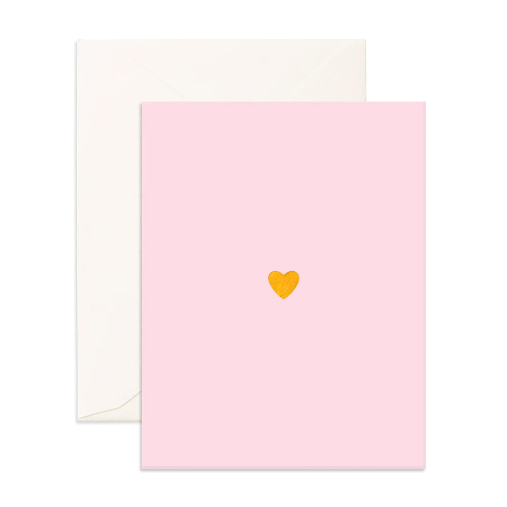 Lilac getting card with a gold heart and envelope