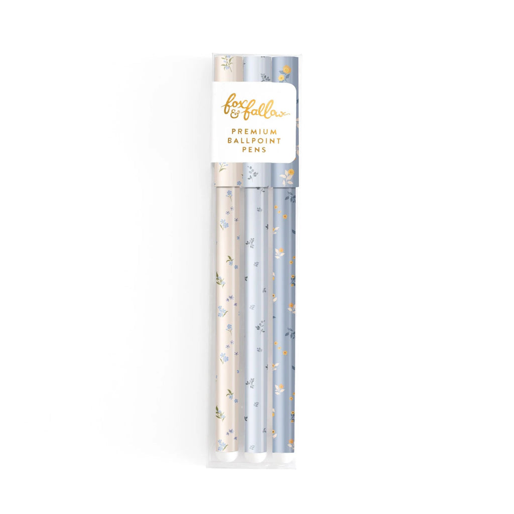 Pack of three floral design pens