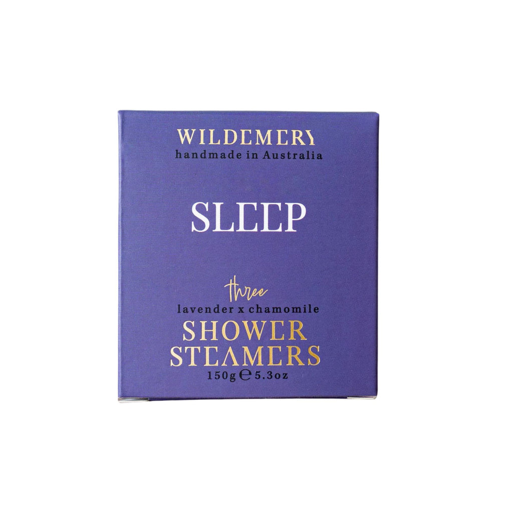 Dark purple shower steamer box in sleep scent