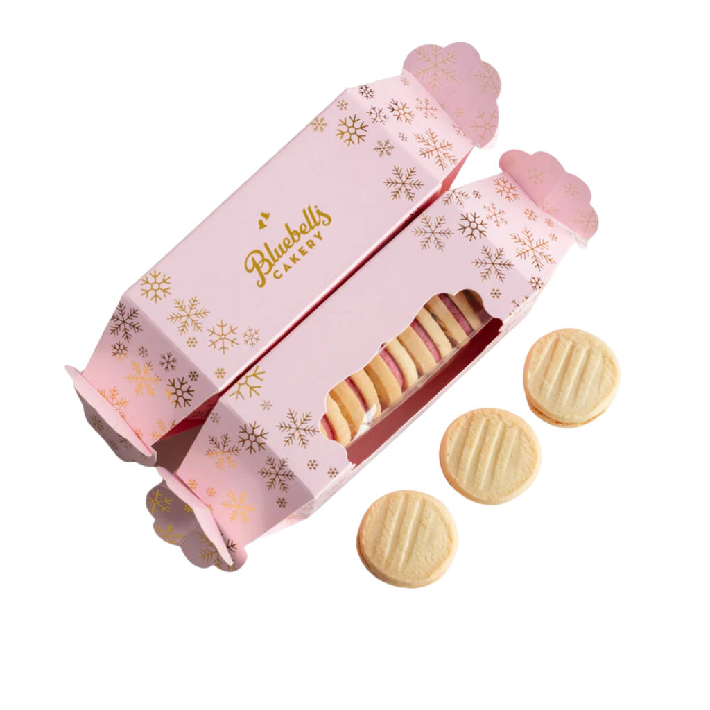 Melting moment biscuits and pink christmas cracker box 