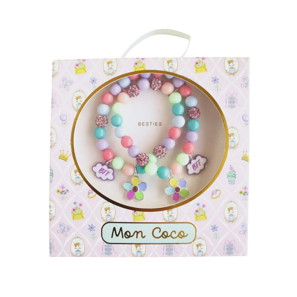 Mon Coco BFF bracelet in multi colour with flower and BFF charms