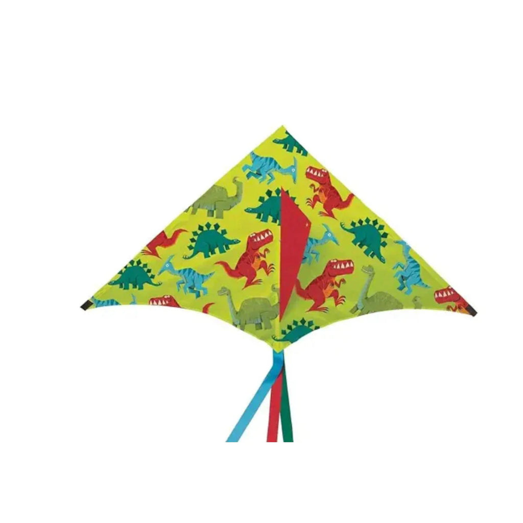 Green kite with dinosaur print